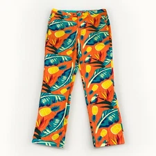 Shinesty Cruse Ship Casanova Orange Hawaiian Pants Pineapple Parrot Men 38x32 **
