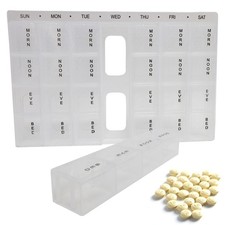 Weekly Pill Box Container Travel Storage Organizer 7 Day Medication Compartments