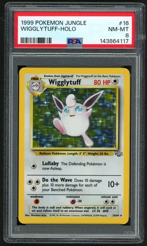 1999 POKEMON WIGGLYTUFF-HOLO JUNGLE #16 PSA 8