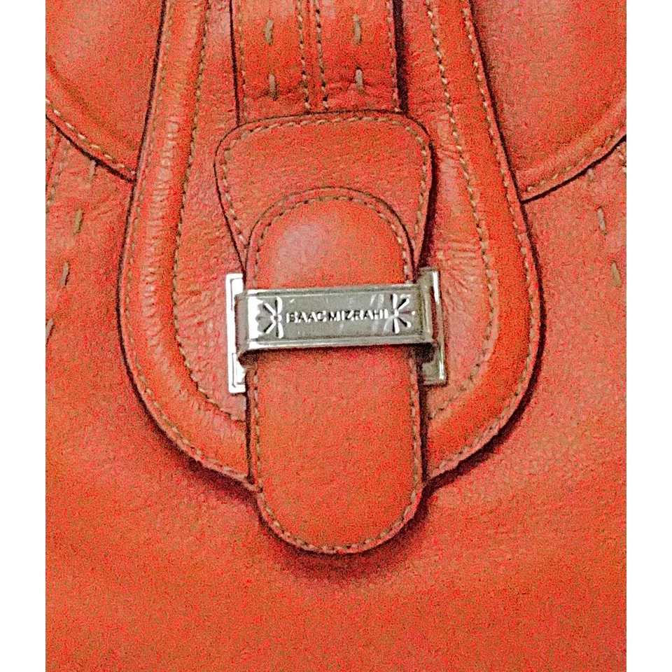 Bolso de Hombro Isaac Mizrahi Cuero Naranja ¡Excelente! Foto 4 de 4