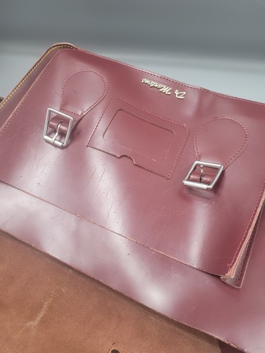 Dr. Martens Oxblood Large Satchel Red Burgundy Leather Shoulder-Bag Office Work - Picture 20 of 24