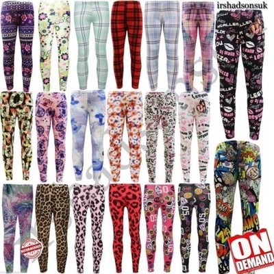 Kinder Mädchen New Saison Comicbuch Grafitti Blumenmuster Mode Leggings Größe