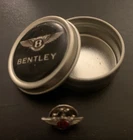 NEW! Bentley Red Flying B Dealer Lapel Pin & Logo Tin Carrying Genuine