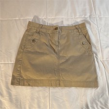 J.CREW Beige Twill A-Line Short Button Pocket Skirt 2