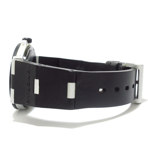 Auth BVLGARI Aluminum AL38A L16835 Black Men's Wrist Watch - Picture 5 of 12