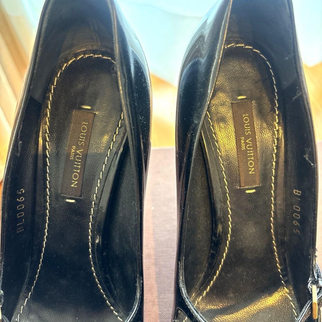 LOUIS VUITTON Heel Leather Pumps Black EU 36.5 135320K Authentic thumbnail 4