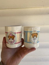 Vintage Set Of 2 Mama Papa Bear Coffee Mugs Cups 80’s Grandma core Taiwan