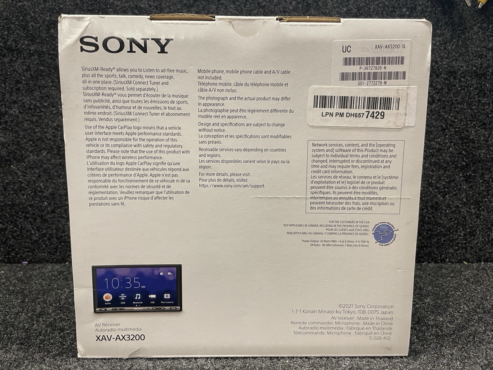 Sony XAV-AX3200 Digital Media Receiver (No CD) Apple CarPlay Android Auto BT