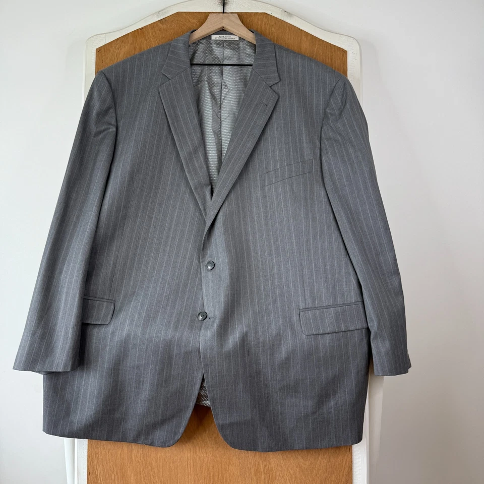 Traje Joseph Abboud Para Hombre 58L Gris Rayas 2 Botones TG Di Fabio Super 120s Lana Foto 2 de 4