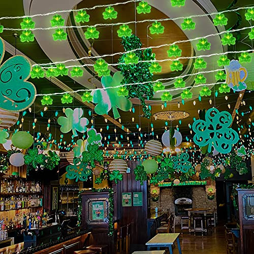 St Patrick's Day Shamrock Lights,8.5Ft Shamrock String Lights 10 Green Clover - Picture 5 of 8