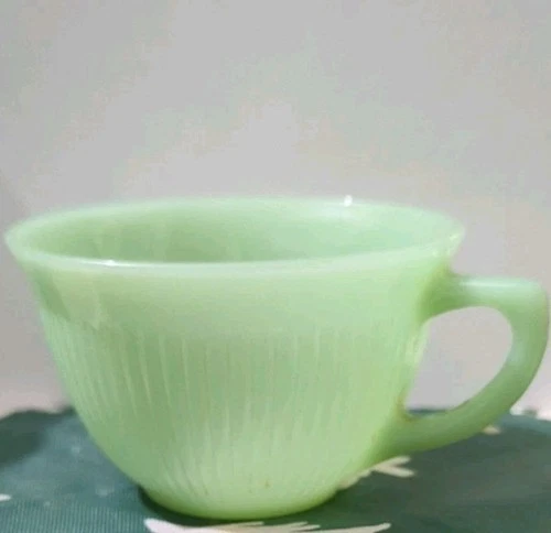 Vintage 1950s FIRE KING Jadeite Green JANE RAY Ribbed Replacement Coffee Tea Cup