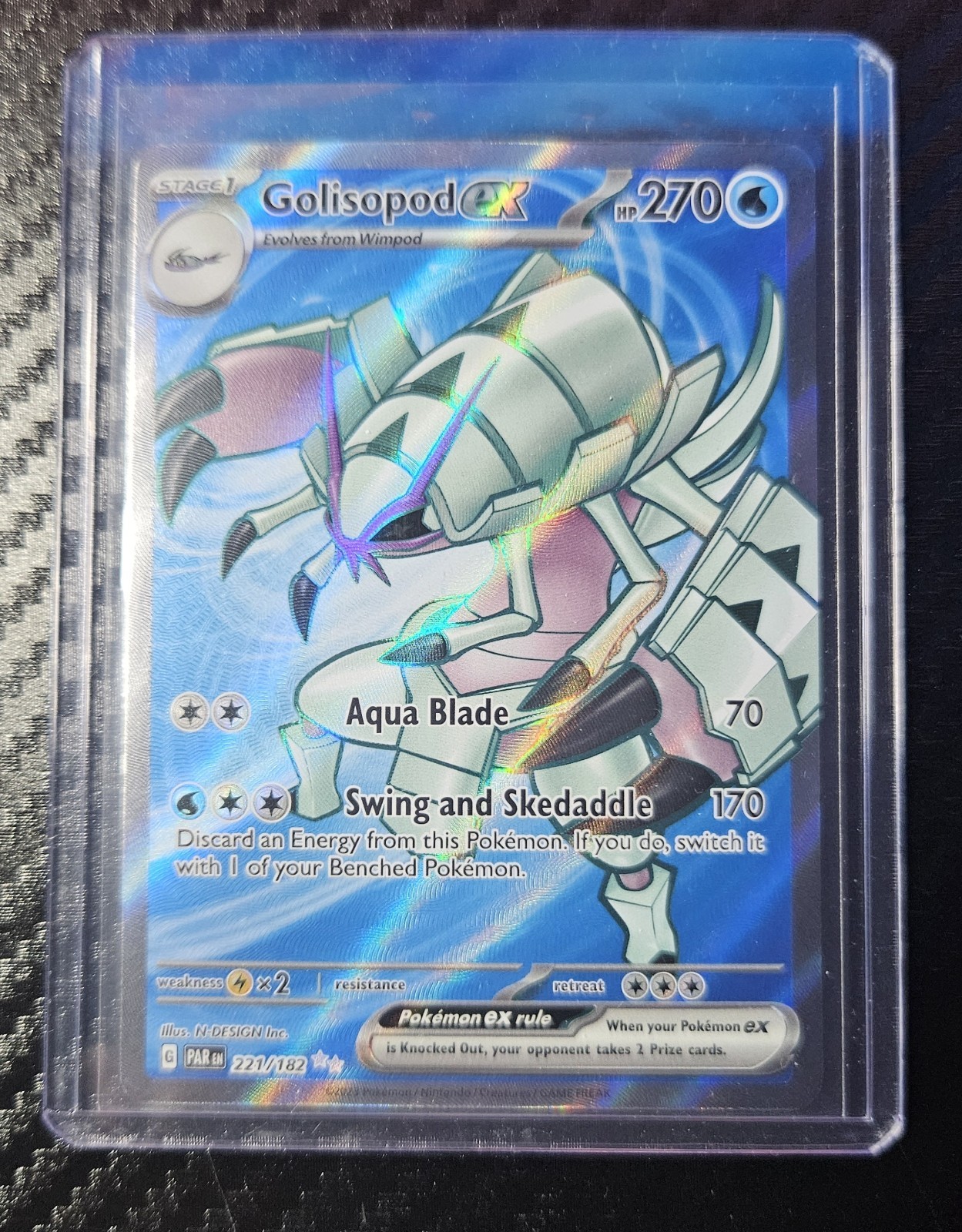 Golisopod EX 221/182 Sv04: Paradox Rift Holo Card Mint/Near Mint Condition