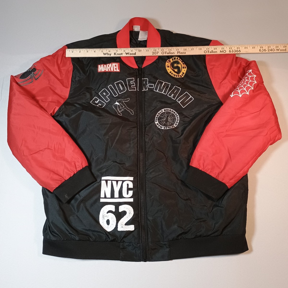 MARVEL SPIDER-MAN MEN'S SIZE LARGE VARSITY BOMBER STYLE JACKET | eBay