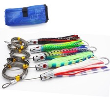 Trolling Tuna Lures Fishing Saltwater Lures Set of 5 Colors 6.5 Inch with Ful...