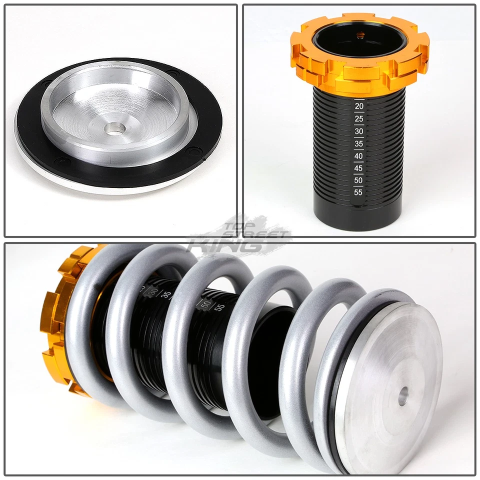 BLACK SCALED 1-4"HEIGHT ADJUSTABLE COILOVER SPRING FOR 88-00 CIVIC EG/EK SILVER - Image 4 of 4