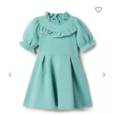 Janie and Jack Quilted Floral Jacquard Puff Sleeve Dress 2T