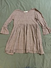 Free People Beach Maroon Burgundy Striped 3/4 Sleeve Mini Jess Dress Size XS