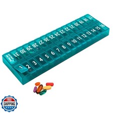 Once-a Day Monthly Pill Organizer Removable Lid for Easy Loading - Large Comp