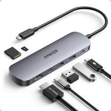 Anker USB C Hub, 7-In-1 Multi-Port USB Adapter for Laptop/Mac, 4K 60Hz USB C to