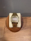 Vintage Seiko A158-5009 Alarm Chronograph Gold Tone Digital Watch