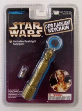 Star Wars 1997 Tiger Electronics Keychain & Flashlight combo -- C-3PO (NIB)