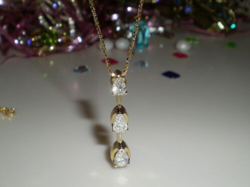 KAY Jeweler 14K Yellow Gold PAST PRESENT FUTURE 1ct Diamond Necklace ๐ BEAUTY - Picture 15 of 24