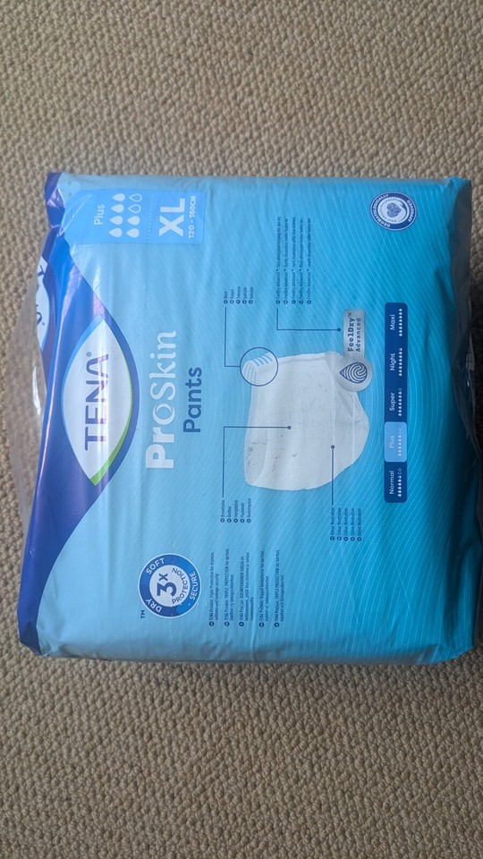 Tena Proskin Pants Plus Extra Large Size Pack of 12 XL Incontinence
