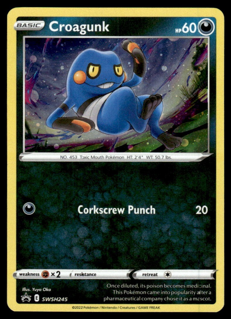 Pokemon Croagunk (SWSH245/282) SWSH Black Star Promos LP HOLO
