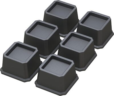 Bed Risers 2 Inch Heavy Duty Bed Elevators, Set of 6 Lifts up 2000 Lbs Furniture