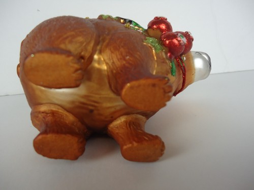 Vidrio Marrón Oso Pardo Adorno Bayas de Acebo Navidad Figura Adorno 3.5 " - Imagen 6 de 8