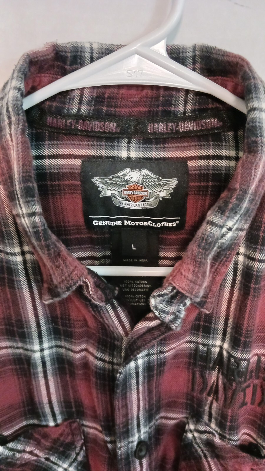 Authentic Harley Davidson Button Long Sleeve Flan… - image 4