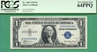 LOW TWO DIGIT SERIAL - N 00000098 A - 1935 $1 SC - Fr 1607 - PCGS CU 64 PPQ — photo 1