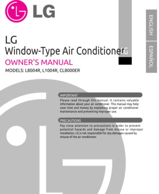 LG Electronics CL8000ER Air Conditioner User Manual