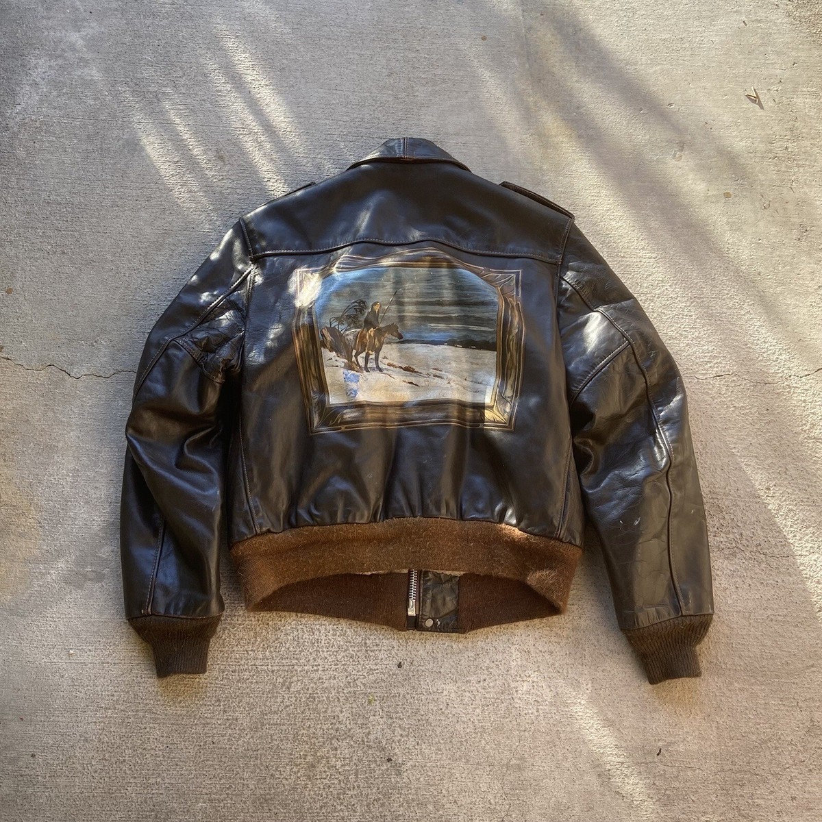 SCHOTT RARE A-2 80's VINTAGE Shearling LEATHER JACKET Hand SCHOTT RARE A-2 80's VINTAGE Shearling LEATHER JACKET Hand