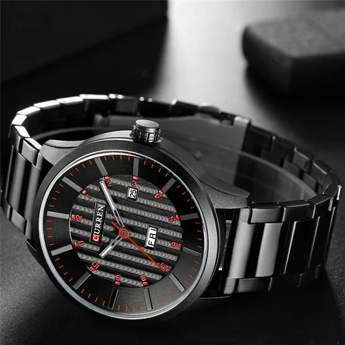 Orologio Curren Uomo Quarzo Lusso Oro Orologio Da Polso Luminoso Business Uomo Orologio NUOVO - Foto 4 di 29