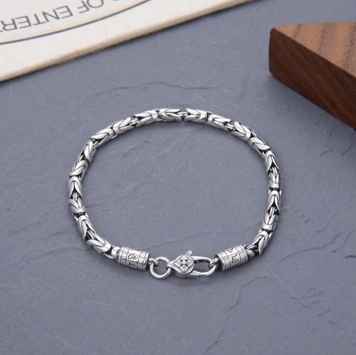 1pcs Fine Pure S925 Sterling Silver Chain Byzantine Link Bracelet Or Necklace - Picture 6 of 6