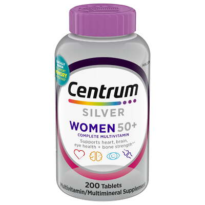 Centrum Silver Women 50+ Multivitamin 100-200 Ct Iron B Vitamins Bone/Eye/Brain