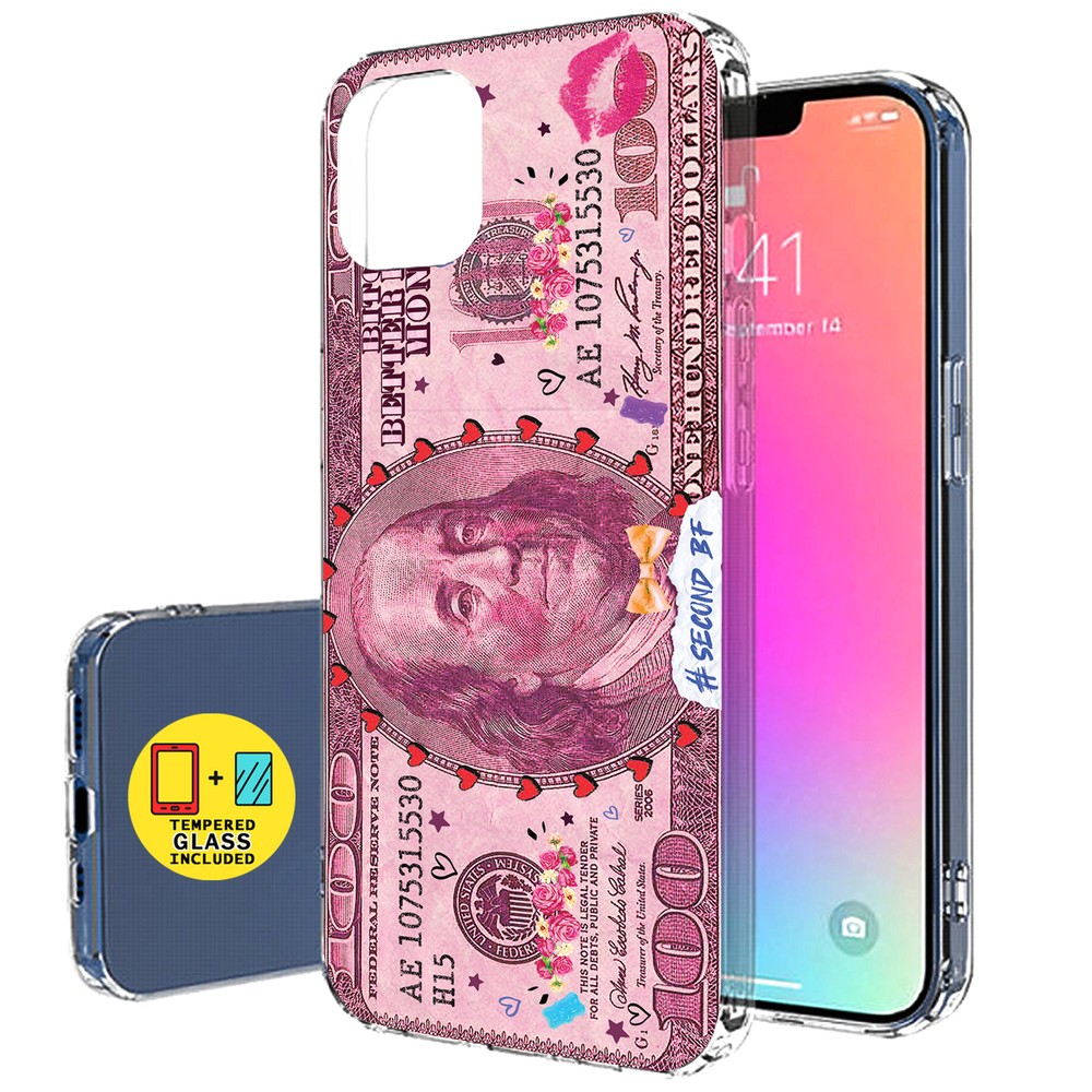 Slim Case for Apple iPhone 14 Max, 2nd Boyfriend 100 Print, Glass Screen, US