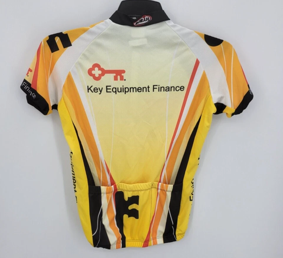 Camiseta deportiva de ciclismo Borah para mujer pequeña amarilla negra con cremallera manga corta Foto 2 de 4