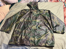 vintage VIETNAM WAR ERA US MILITARY "WET WEATHER PARKA" MEN'S L camo CAMOUFLAGE 
