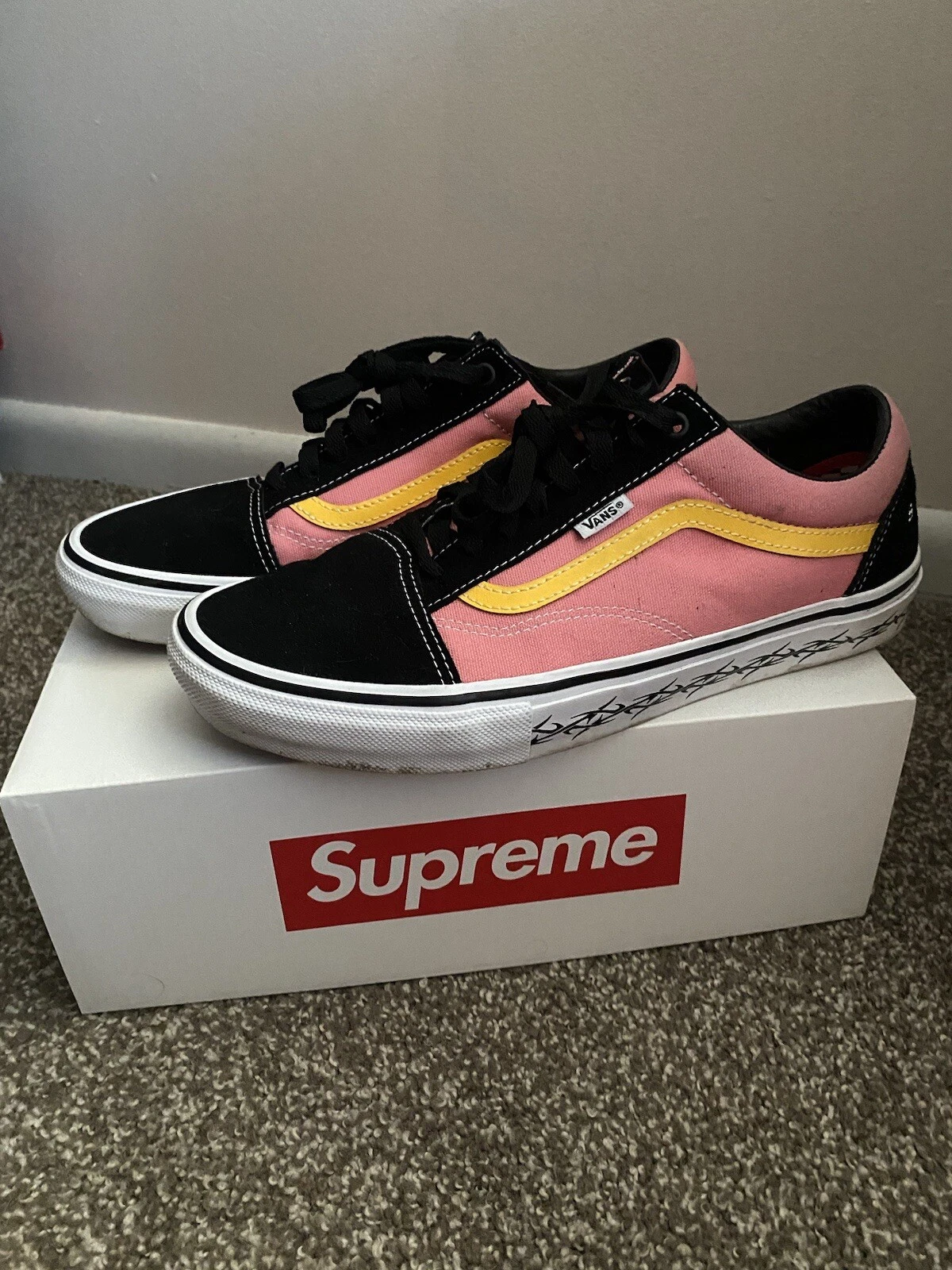 Supreme Vans Old Skoo rose homme taille 10,5