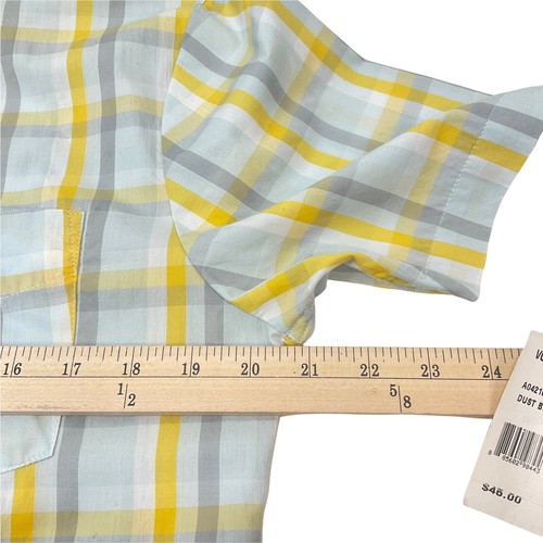 Volcom Shirt Mens Sz S Yellow Plaid Crash Course Short Sleeve Button Up Nwt $45 - Picture 5 of 7