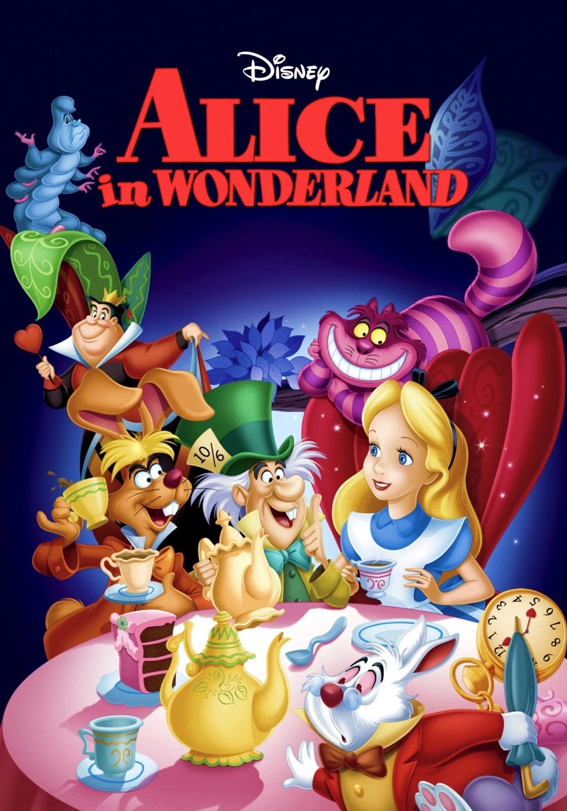 1951 Disney Alice in Wonderland Movie Poster Vertical Poster Mad Hatter Tea Party