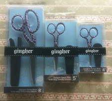 Gingher Designer Series Scissors ~WREN~ 4" - 5" Or 8" Dark Purple & White NIB!!!
