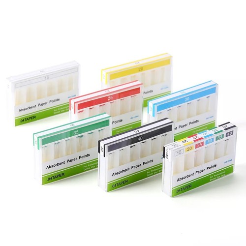 100Pcs/Box Dental Endodontic Root Canal Absorbent Paper Points Taper 0.04 7 Type - Picture 2 of 19