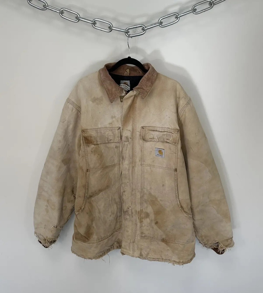 ジャケット・アウター carhatt damage faded traditional jacket Vintage 90s Carhartt Faded Distressed Work Jacket Coat | eBay