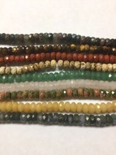 Gemstone Faceted Rondelle Beads 8mm, Loose Beads, 15.5"