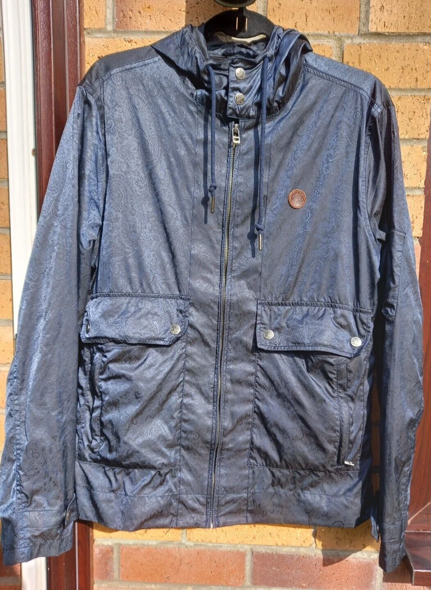 Pretty Green Navy Paisley Wren Hooded Lightweight Jacket Size M eBay