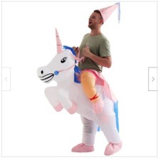Unicorn Costume Inflatable Suit Halloween Cosplay Fantasy Costumes with Wig