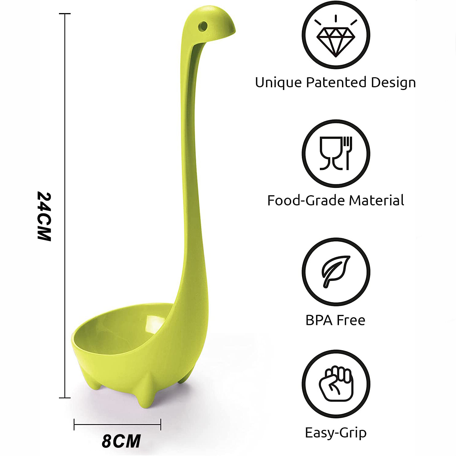 Nessie Soup Kitchen Loch Ness Monster Design Upright Dinosaur Ladle